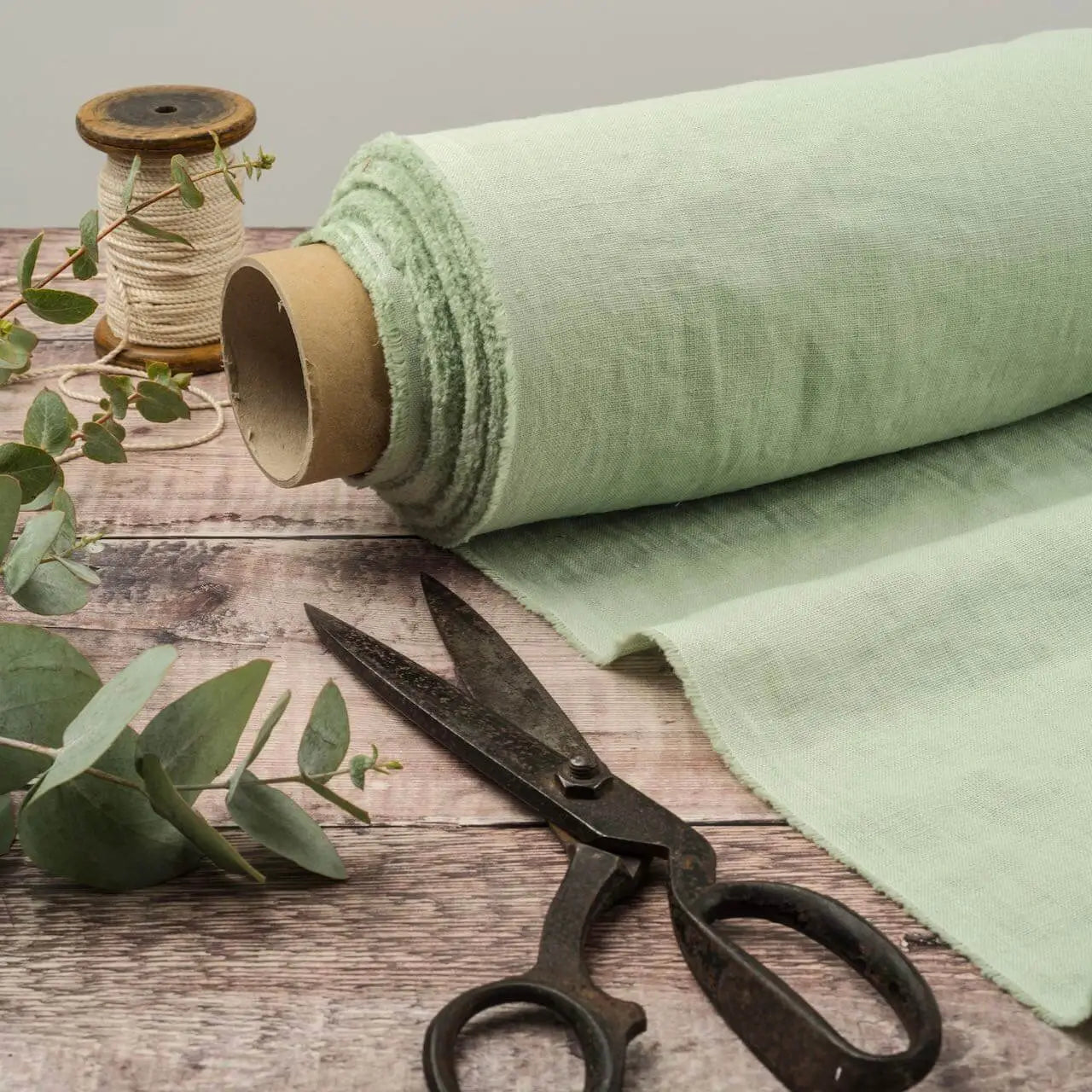 2pc-Natural Irish Linen-Cool Light Green-CL6663678