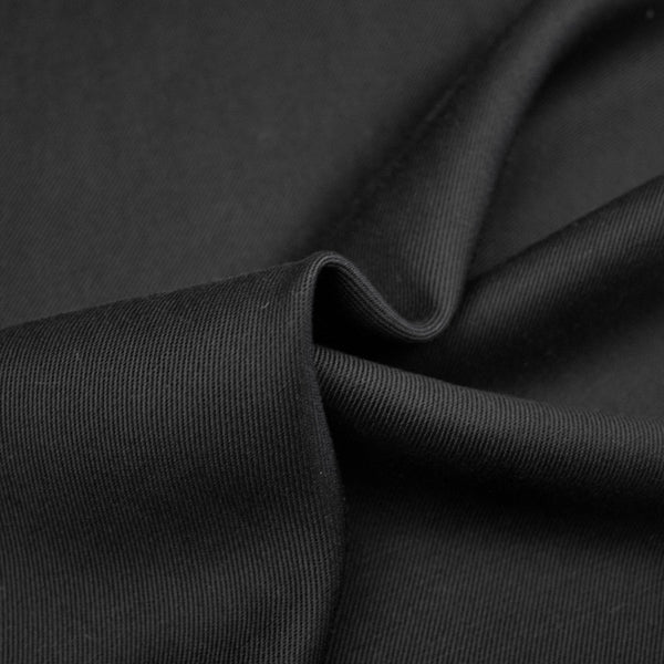 Black Solid Linen Fabric-2pc Suit-BY26940