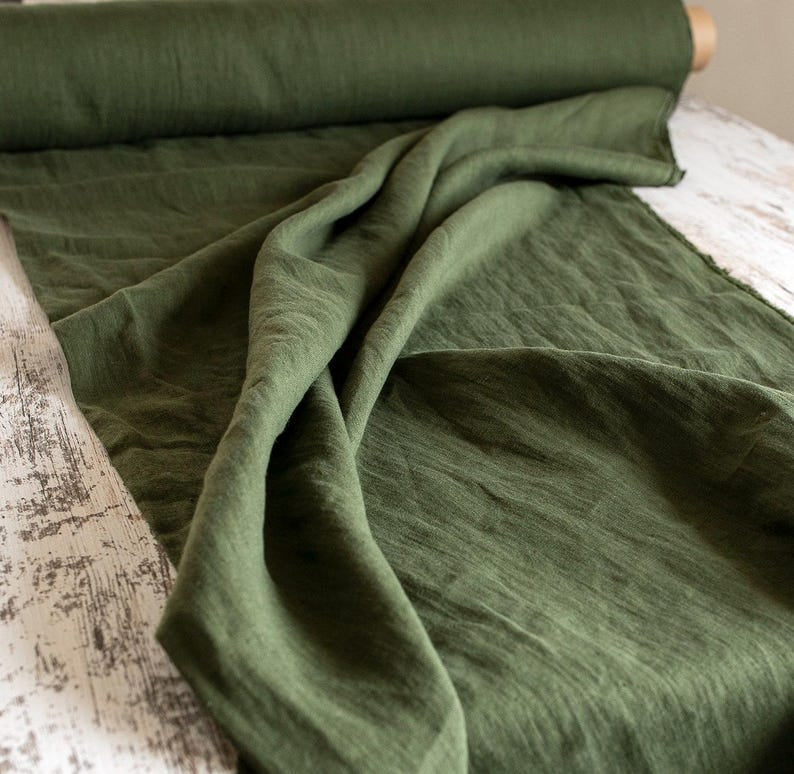 2pc-Natural Linen-Dark Green-CL141666