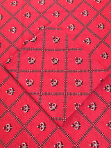 Rose Red Digital Print - Unstitched Khaddar