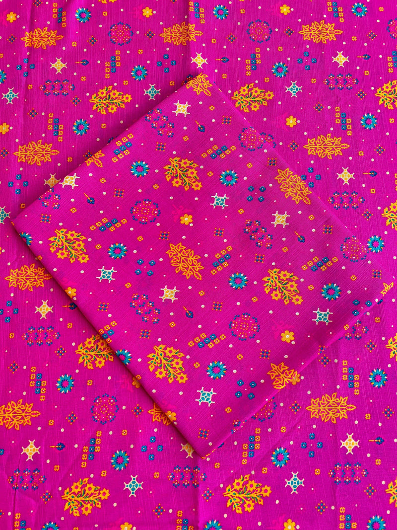 Shocking Pink Delight - Unstitched Khaddar