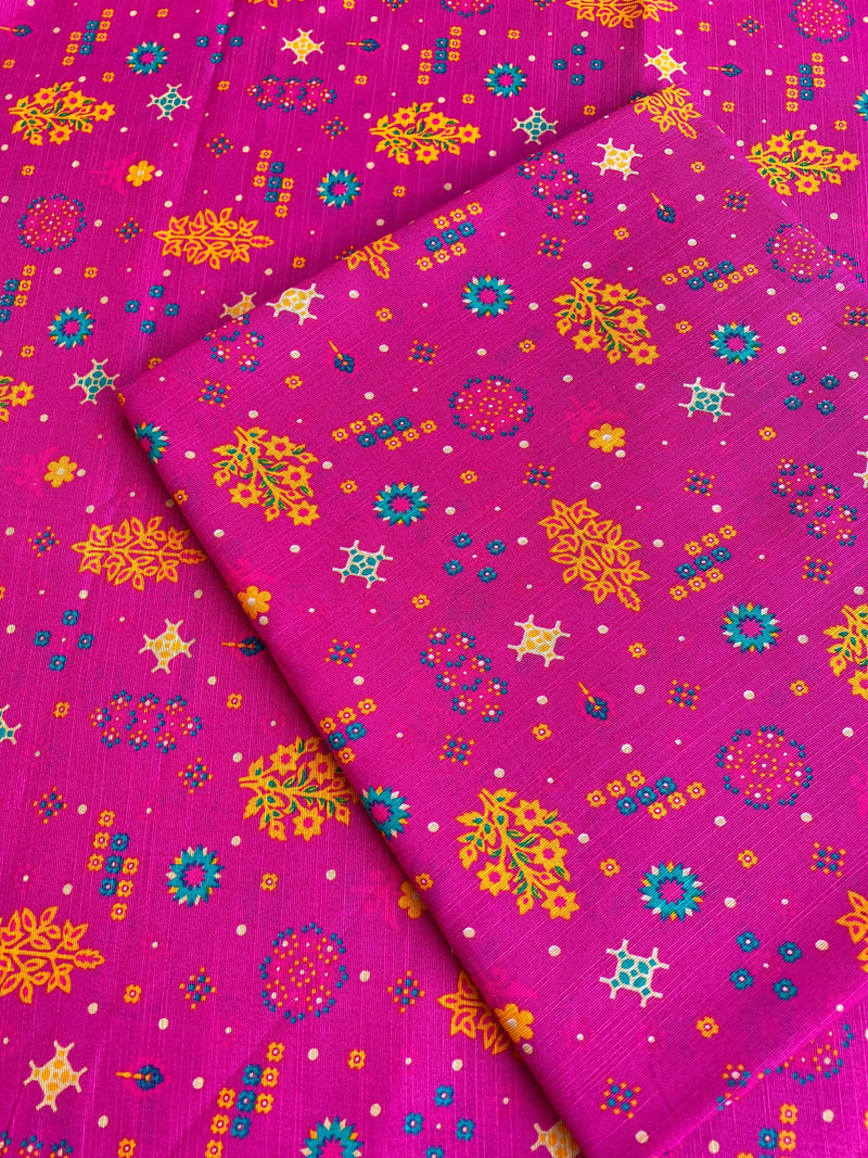 Shocking Pink Delight - Unstitched Khaddar