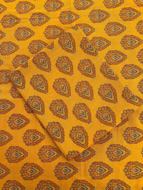 Mustard heritage - Unstitched Khaddar