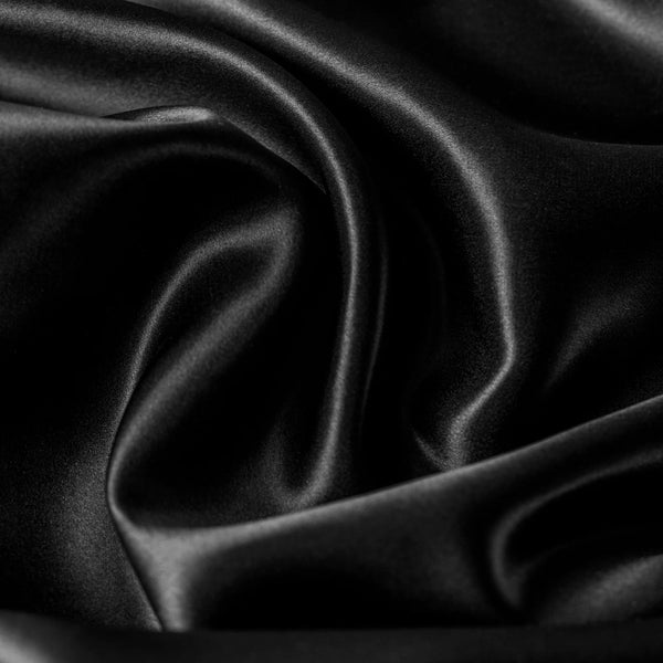 Color-Plain Black Soft Silk