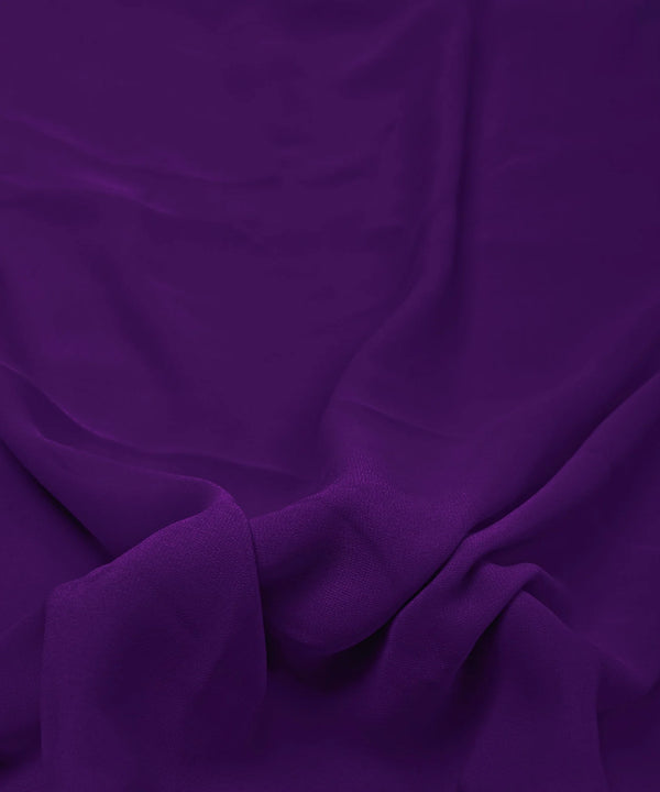 Color-Plain Dark Purple Crinkle Georgette