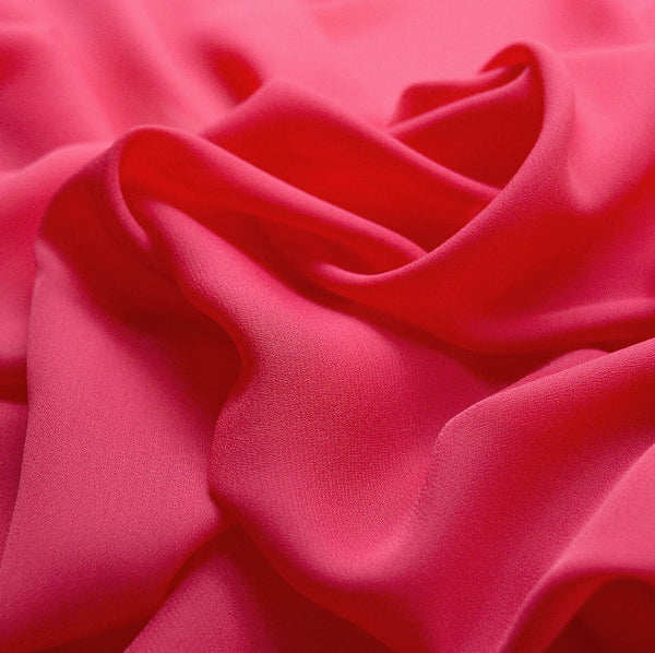 Color-Plain Navy Pink Crinkle Georgette