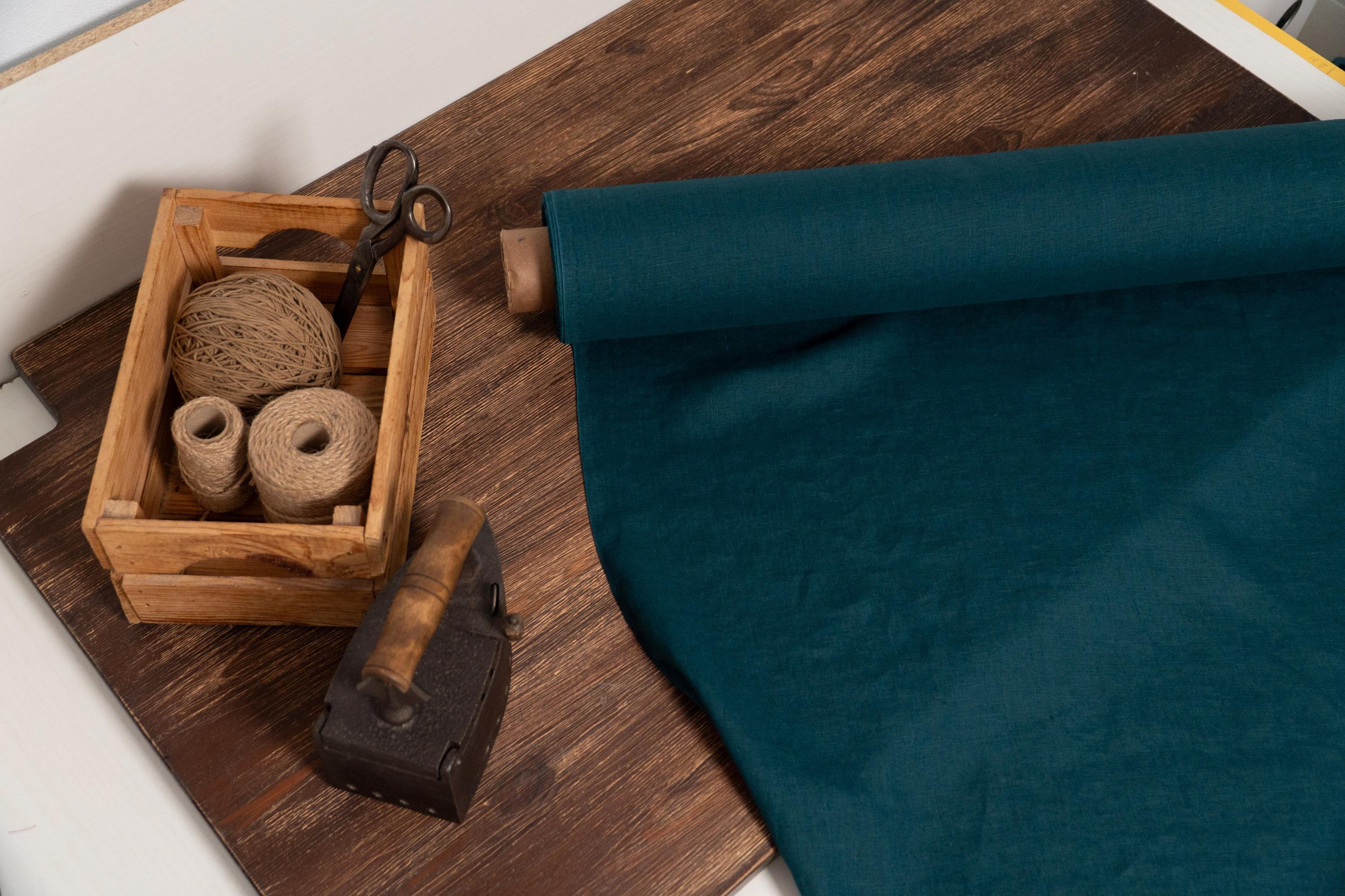 2pc-Natural Irish Linen-Teal Green Blue-CL1478001