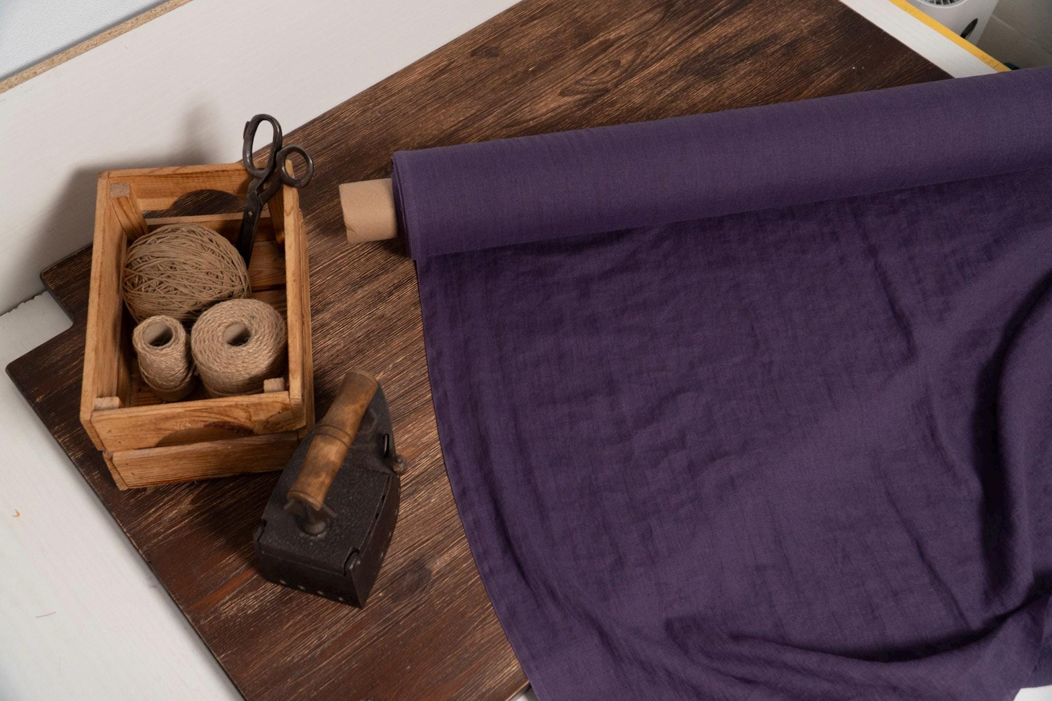 2pc-Natural Irish Linen-Grape Purple-CL6391111