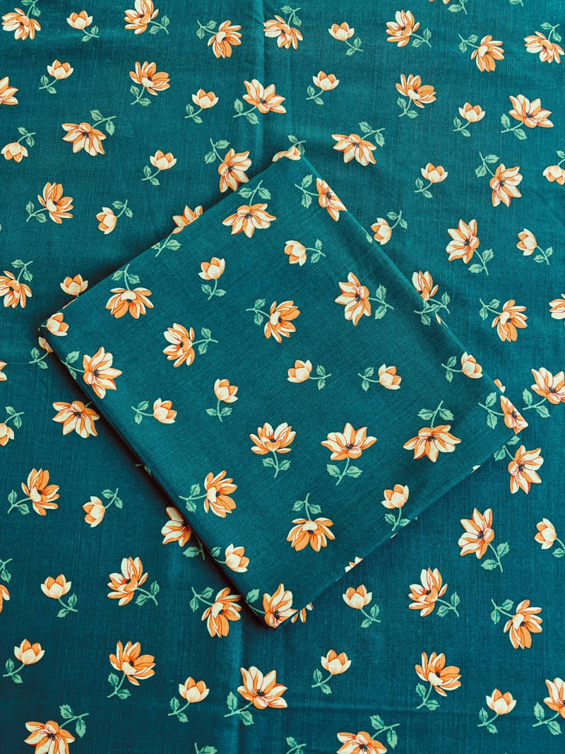 Elite Blossom Green - Unstitched Khaddar