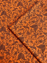 Orange Traditional Flowering - Unstitched Khaddar