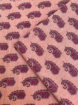 Vintage Charm: Dusty Rose Heritage Print - Unstitched Khaddar