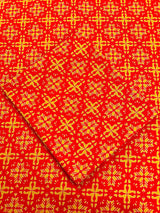 Bright Delight: Orange Base Starry Yellow Print - Unstitched Khaddar