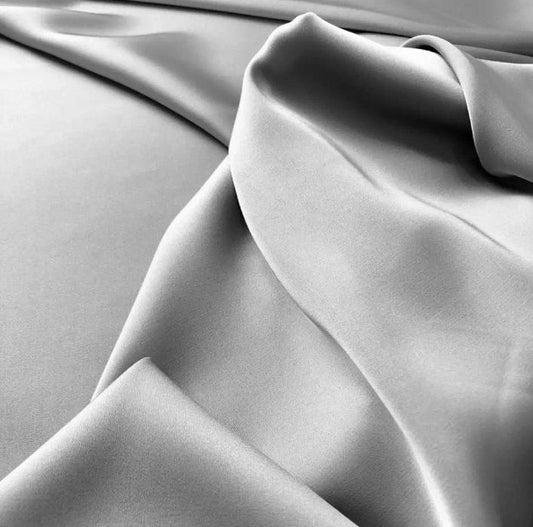 Color-Plain Silver Viscose Silk