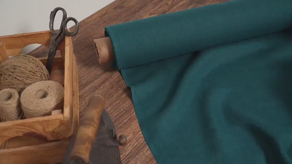 2pc-Natural Irish Linen-Teal Green Blue-CL1478001