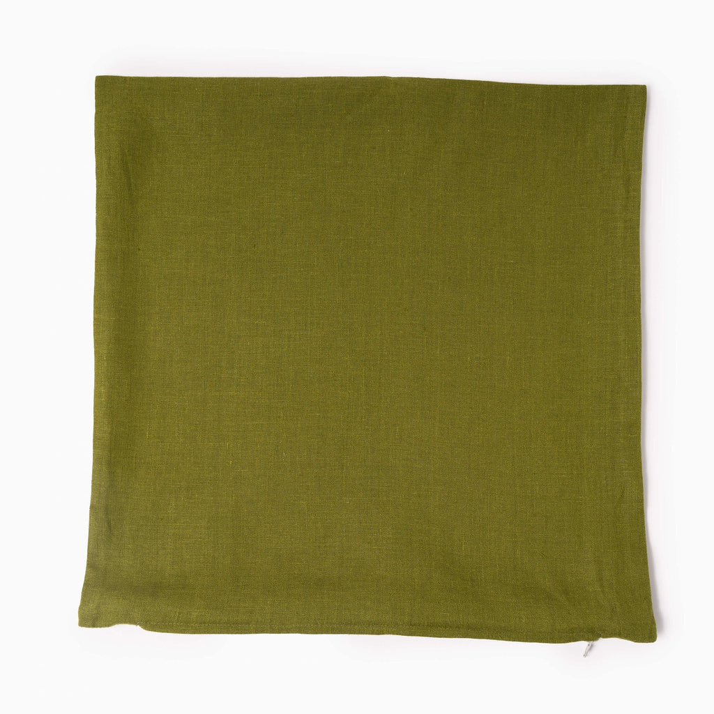 Moss Green Linen Cushion Cover